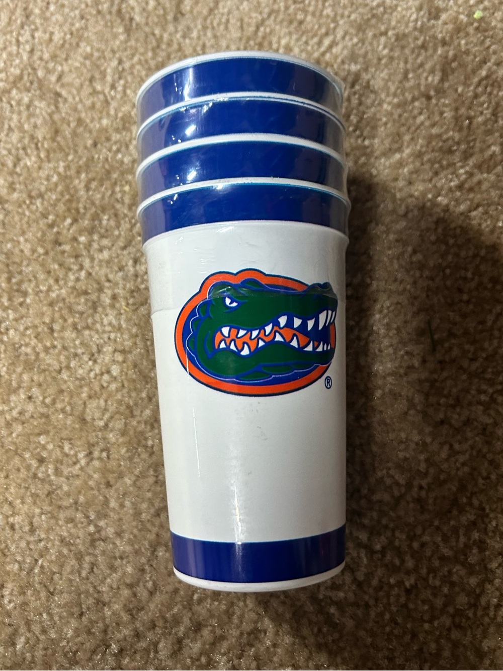 University Gators Logo Plastic Cup - White and Blue